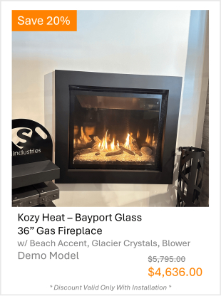 Kozy Heat Bayport Glass 36 Demo Clearance Sale